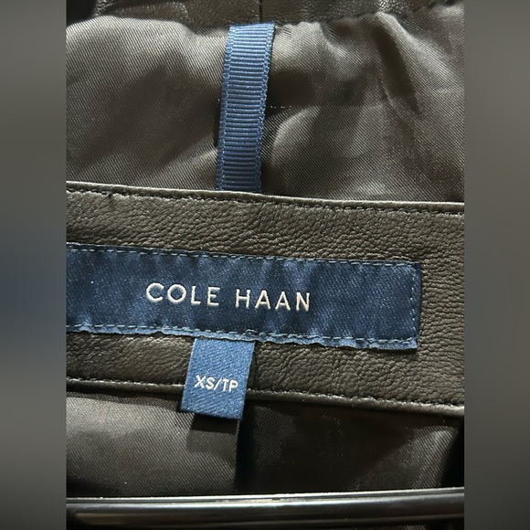 Womens Cole Haan Wing Collar Leather Jacket size XS- new - Picture 10 of 10